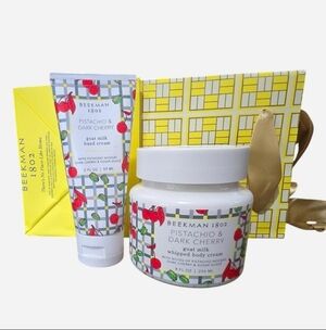 Beekman 1802 Pistachio & Dark Cherry Whipped Body Cream And Wipes